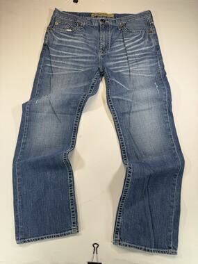 Big Star Pioneer Boot Cut Jeans Mens 38R 32 Inseam Light Wash Stretch Denim